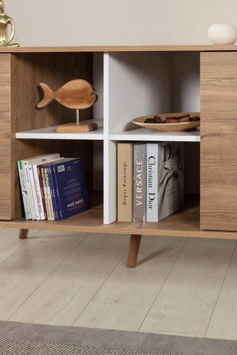 Hanah Home Sina 4621 Consola Roble Zafiro y Blanco
